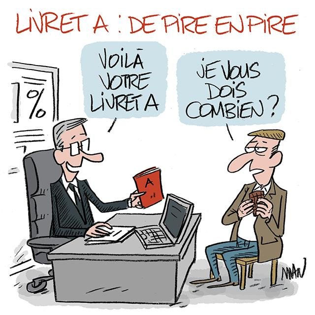 Dessin de presse : Livret A ha ha presse : Livret A ha ha