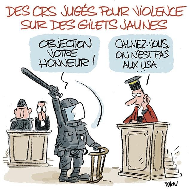 Dessin de presse : CRS jugés presse : CRS jugés