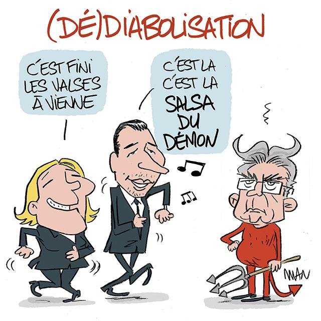 Dessin de presse : LFI diabolisée presse : LFI diabolisée