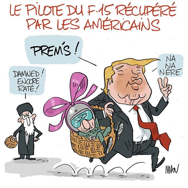 Dessin de presse : Chasse à l'aviateur presse : Chasse à l'aviateur
