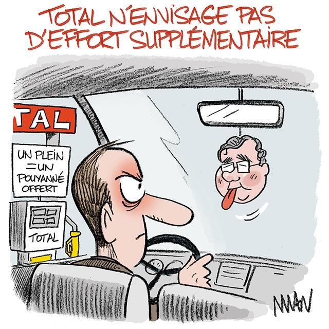 Dessin de presse : Cadeau Total presse : Cadeau Total