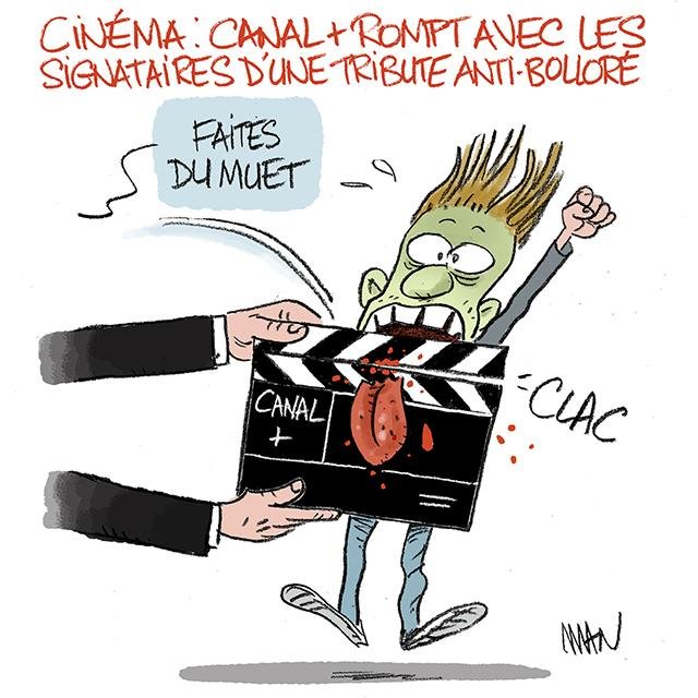 Dessin de presse : Tribune anti-Bolloré presse : Tribune anti-Bolloré
