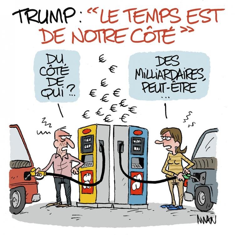 Dessin de presse : L'essence du temps presse : L'essence du temps