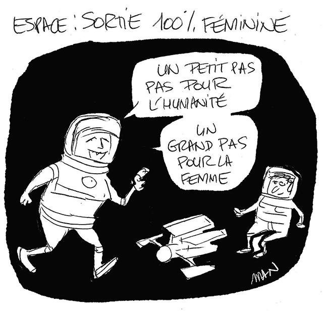 Dessin de presse : Un grand pas presse : Un grand pas