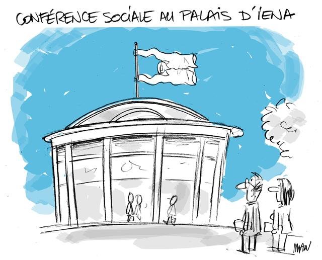Dessin de presse : Conférence presse : Conférence