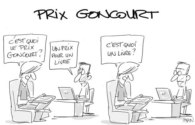 Dessin de presse : Goncourt presse : Goncourt