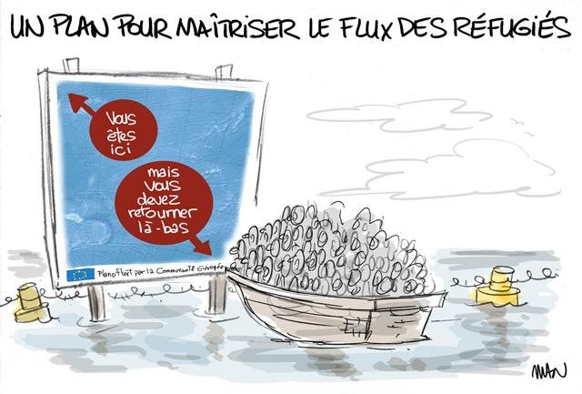 Dessin de presse : Plan migrants presse : Plan migrants