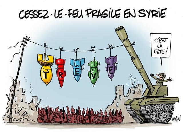 Dessin de presse : Cessez-le-feu presse : Cessez-le-feu