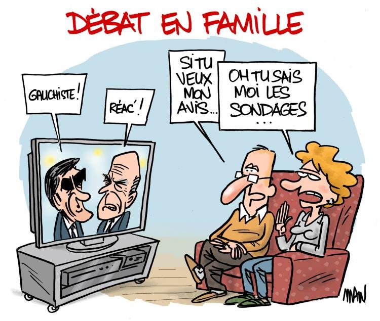 Dessin de presse : Débats en famille presse : Débats en famille
