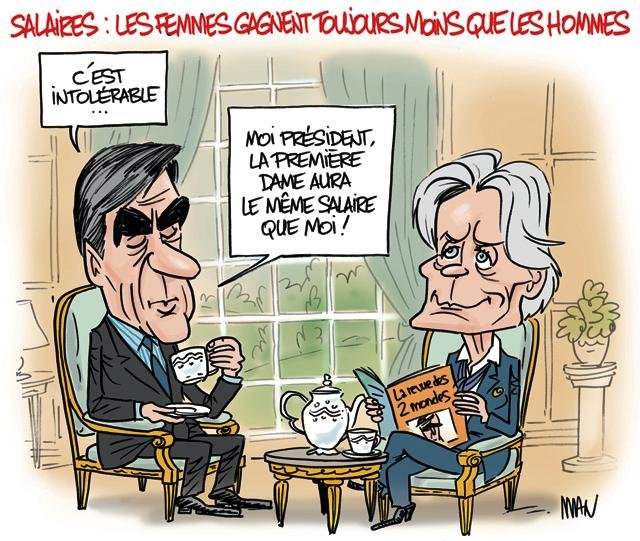 Dessin de presse : Salaires H/F presse : Salaires H/F