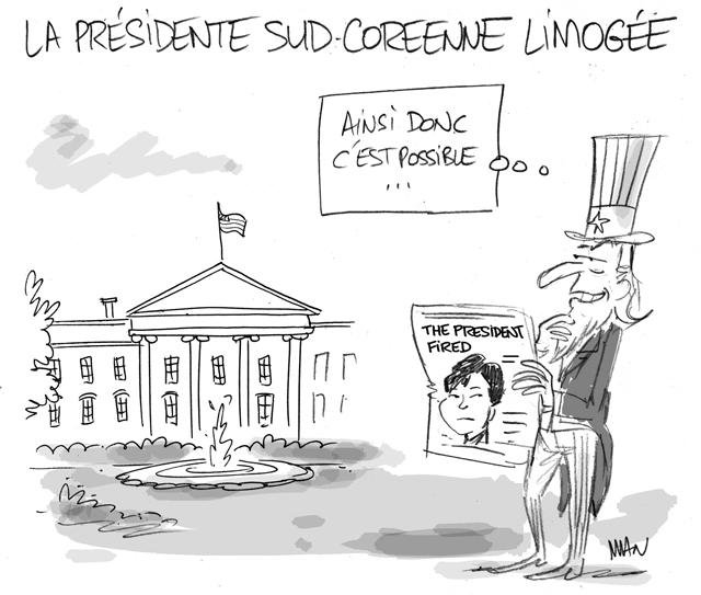 Dessin de presse : Sud Coréenne presse : Sud Coréenne