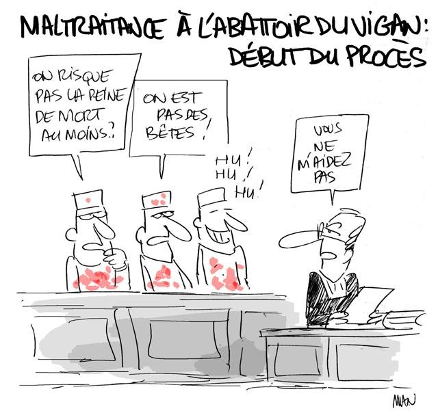 Dessin de presse : Procès abattoir presse : Procès abattoir