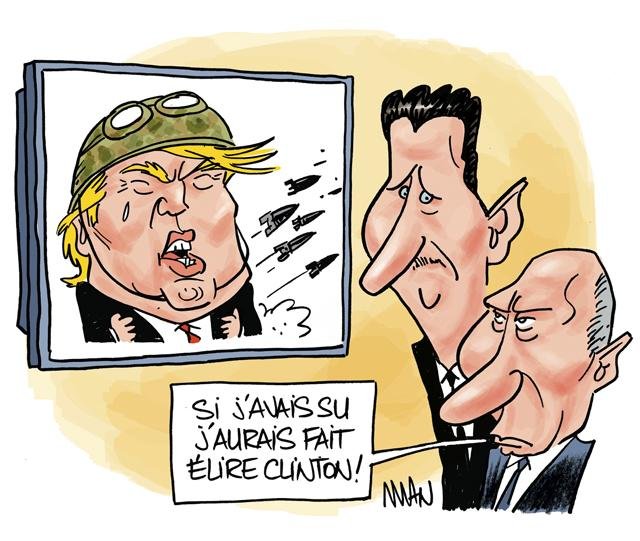 Dessin de presse : Syrie-Trump presse : Syrie-Trump