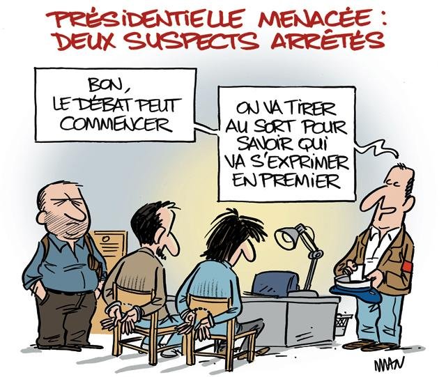 Dessin de presse : Suspects presse : Suspects