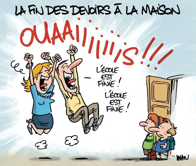 Dessin de presse : Devoirs presse : Devoirs