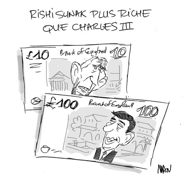 Dessin de presse : Sunak & Charles III presse : Sunak & Charles III