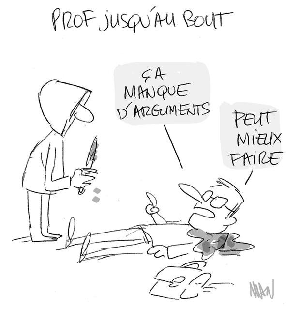 Dessin de presse : Prof jusqu'au bout presse : Prof jusqu'au bout