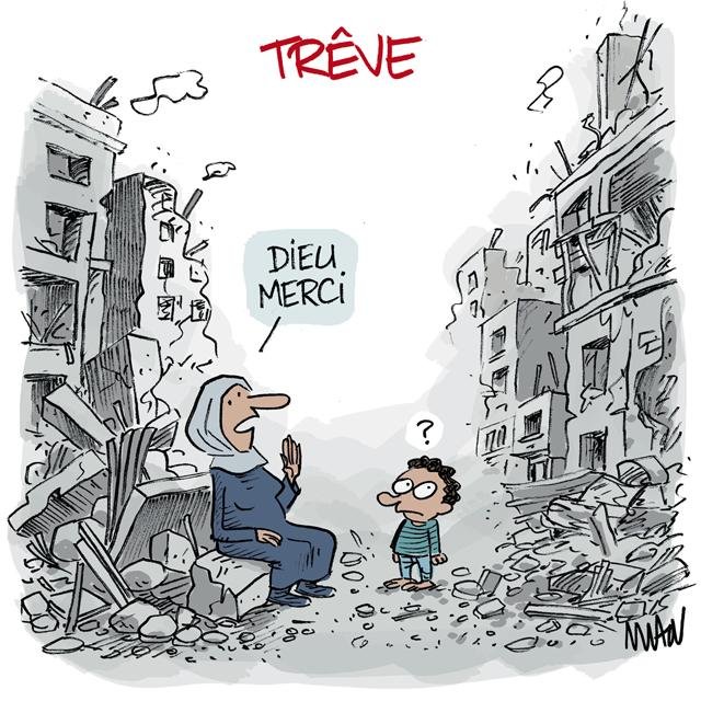 Dessin de presse : Gaza: treve presse : Gaza: treve