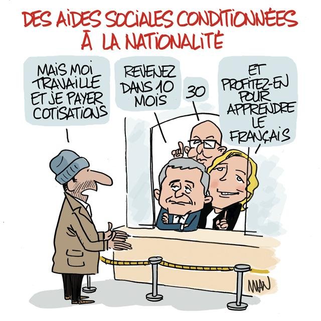 Dessin de presse : Loi immigration presse : Loi immigration