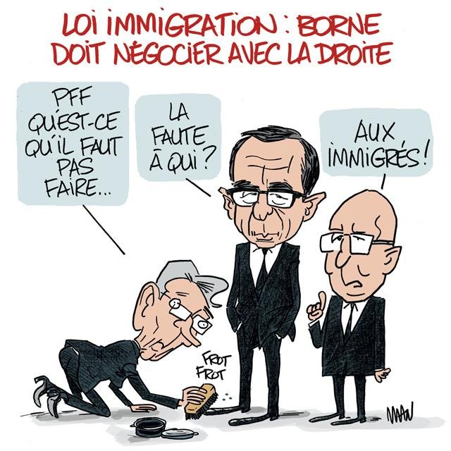 Dessin de presse : Loi immigration 3 presse : Loi immigration 3