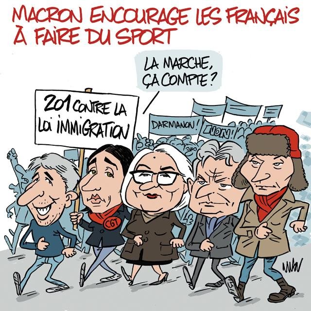 Dessin de presse : Marche/Immigration presse : Marche/Immigration