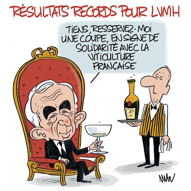 Dessin de presse : LVMH records presse : LVMH records
