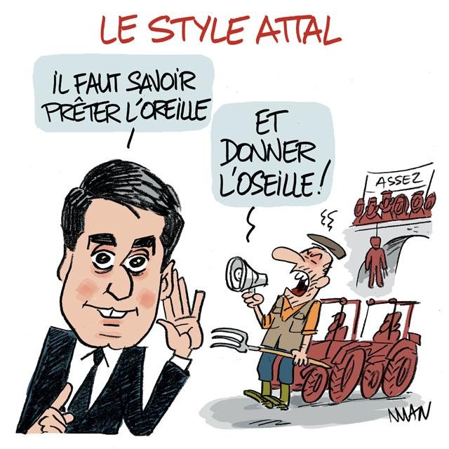 Dessin de presse : Le style Attal presse : Le style Attal