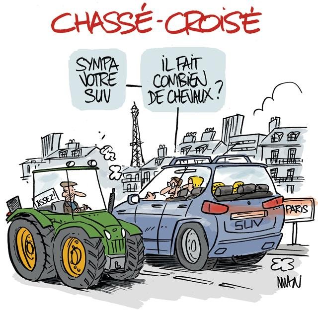 Dessin de presse : SUV & tracteur presse : SUV & tracteur