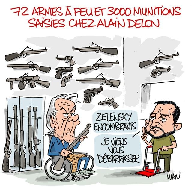 Dessin de presse : Delon Top guns presse : Delon Top guns