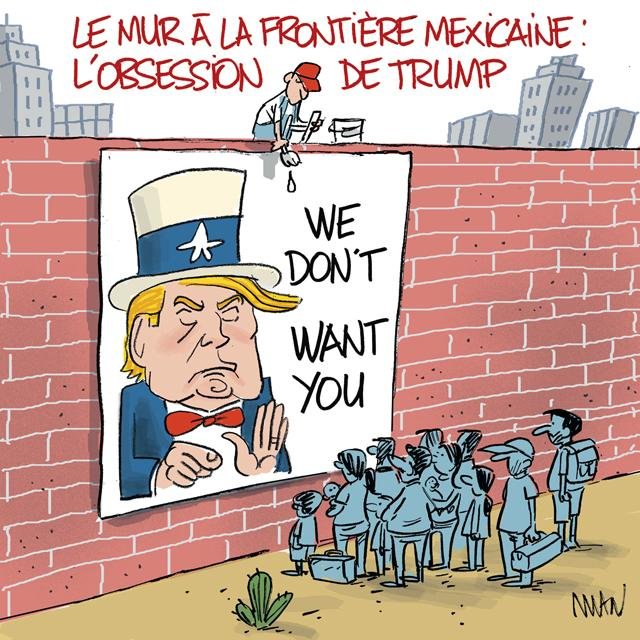Dessin de presse : Trump fait le mur presse : Trump fait le mur
