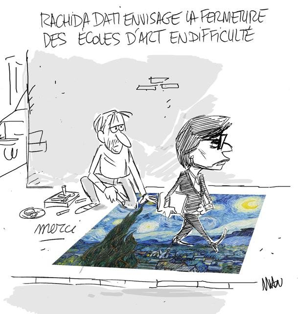 Dessin de presse : Écoles d'art menacées presse : Écoles d'art menacées