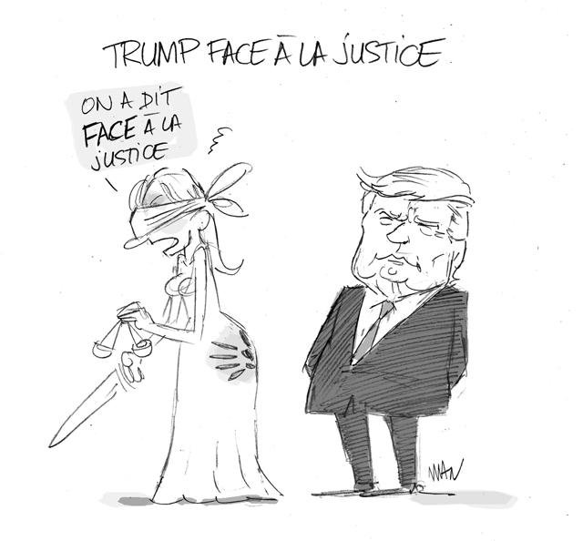 Dessin de presse : Trump procès presse : Trump procès