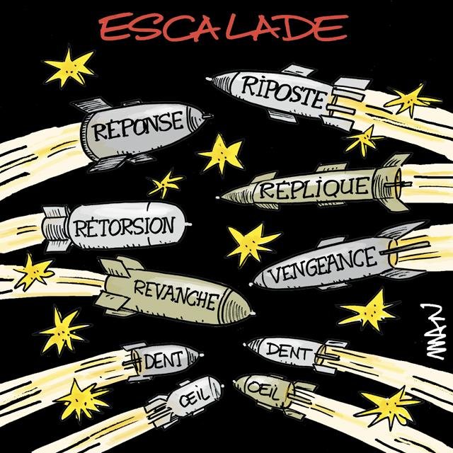 Dessin de presse : Escalade presse : Escalade