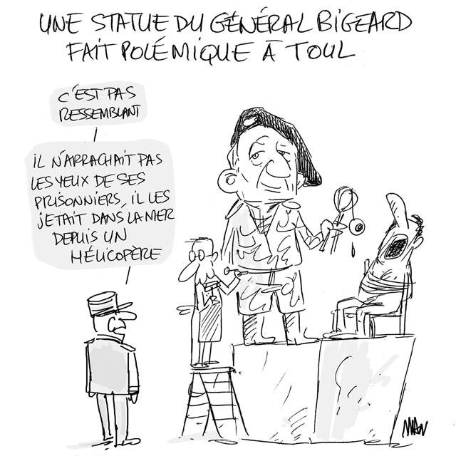Dessin de presse : Statue Bigeard presse : Statue Bigeard
