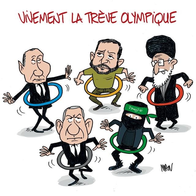 Dessin de presse : Trève olympique presse : Trève olympique