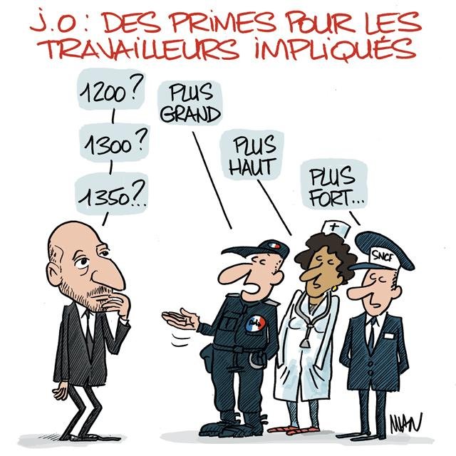 Dessin de presse : Primes olympiques presse : Primes olympiques